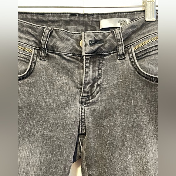 ANINE BING Faded Black Washed Gray Skinny Denim Jeans Size 26/XS, Zip Ankle - Picture 2 of 9